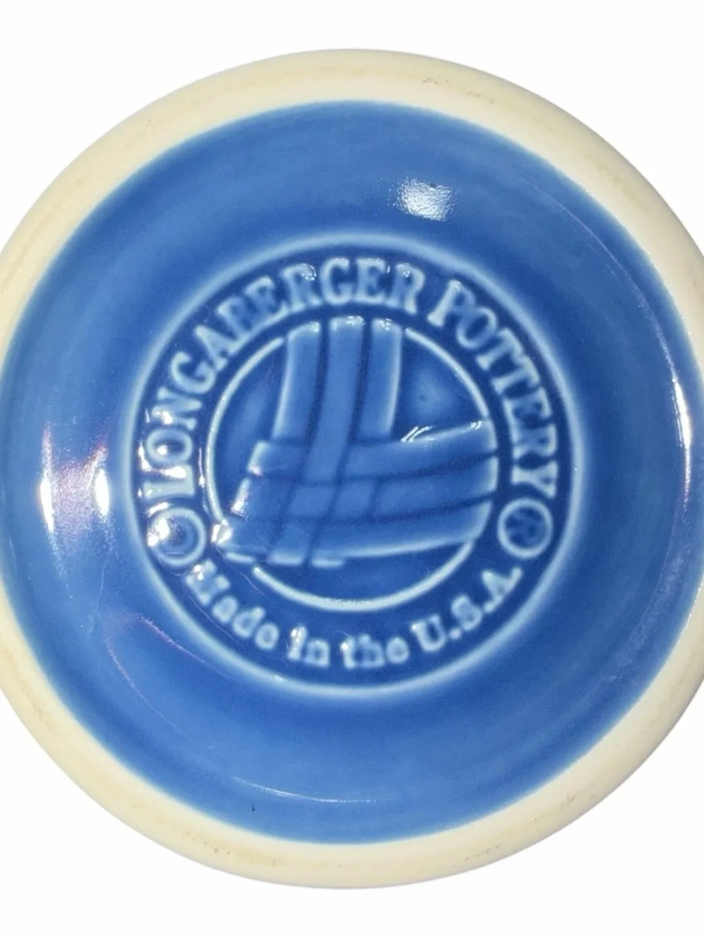 Longaberger Blue Ceramic Pump Dispenser